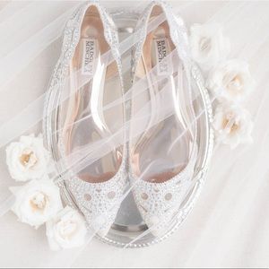 Badgley Mischka GiGi Embellished Pointed-Toe Flats